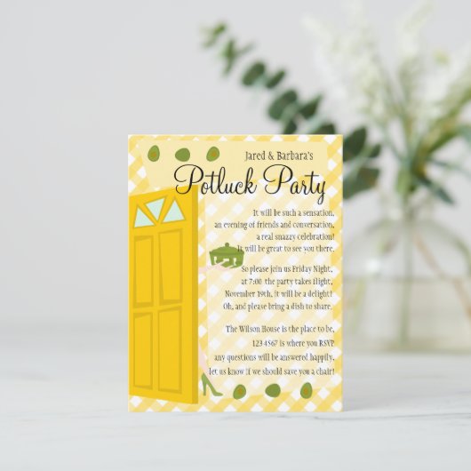 Invitation Parti Potluck (Debout devant)