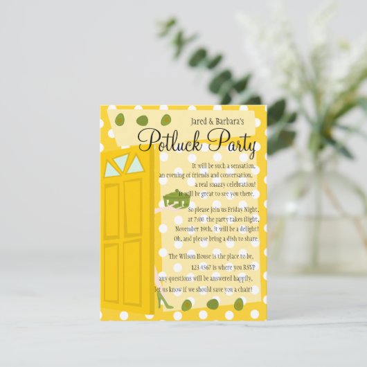 Invitation Parti Potluck (Debout devant)