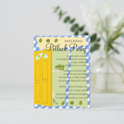 Invitation Parti Potluck (Debout devant)