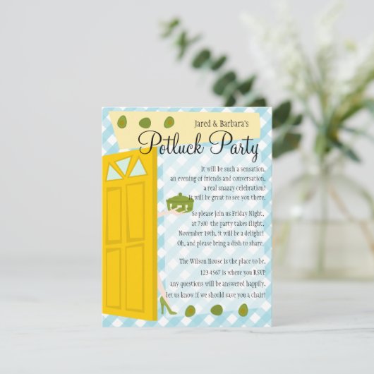 Invitation Parti Potluck (Debout devant)