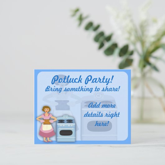 Invitation Parti Potluck (Debout devant)