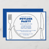 INVITATION PARTI POTLUCK PERSONNALISABLE (Devant / Derrière)