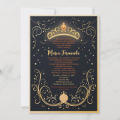 Invitation Parti Quinceañera de la Couronne Florale Marine et (Devant)