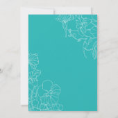 Invitation Parti Quinceanera Floral Turquoise (Dos)