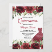 Invitation Parti Quinceanera Rose Floral Gown (Devant)