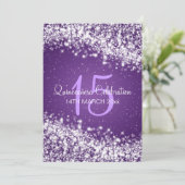 Invitation Parti Quinceañera : Vague pourpre (Debout devant)