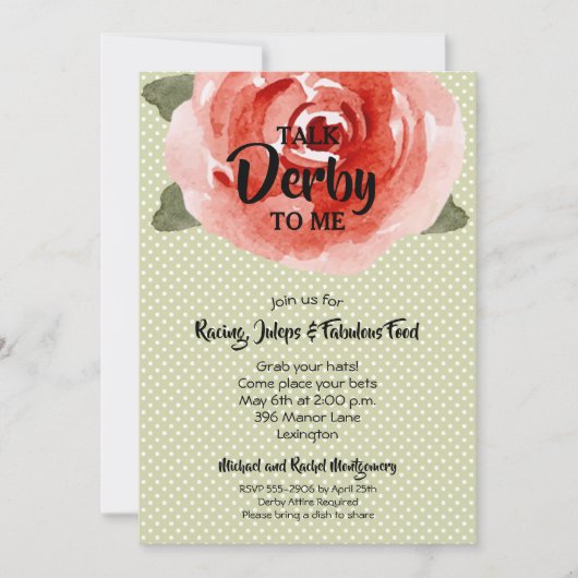 Invitation Parti Red Rose Derby (Devant)