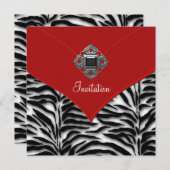 Invitation Parti Red Zerbra (Devant / Derrière)