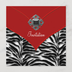 Invitation Parti Red Zerbra
