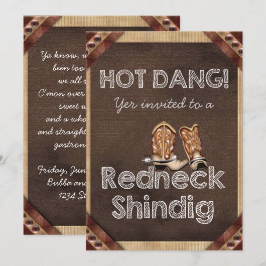 Invitation Parti Redneck (Devant / Derrière)