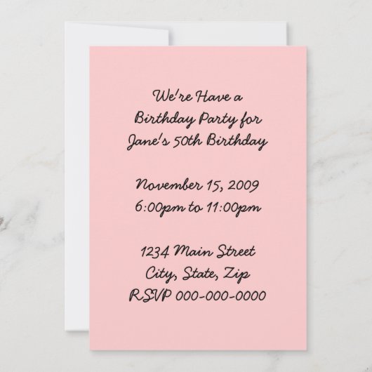 Invitation Parti rétro (Dos)