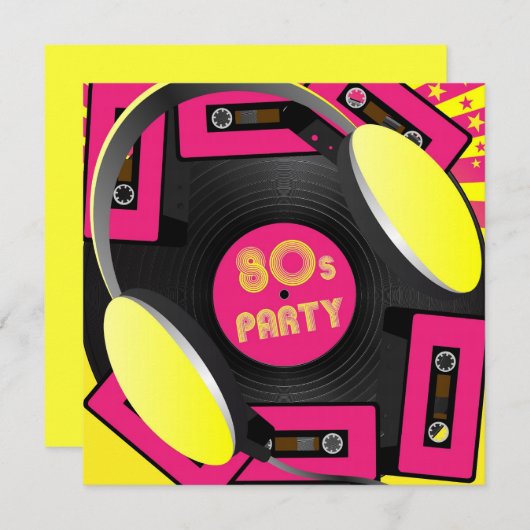 Invitation Parti rétro (Devant / Derrière)