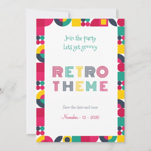 Invitation Parti rétro (Devant)