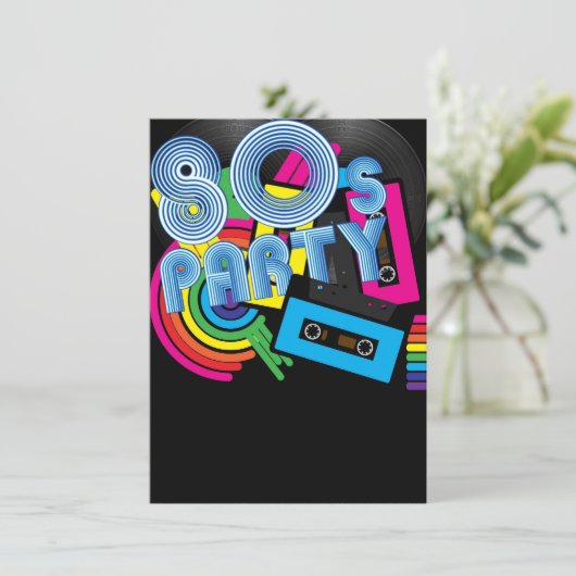 Invitation Parti rétro 80 (Debout devant)