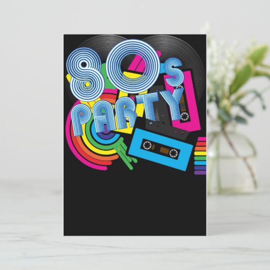 Invitation Parti rétro 80 (Debout devant)