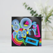 Invitation Parti rétro 80 (Debout devant)