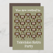 Invitation Parti rétro de la télévision (Devant / Derrière)