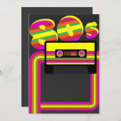 Invitation Parti rétro des années 80 (Devant / Derrière)