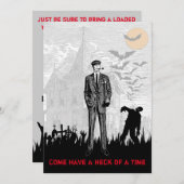 Invitation Parti rétro Halloween Zombie Apocalypse (Devant / Derrière)