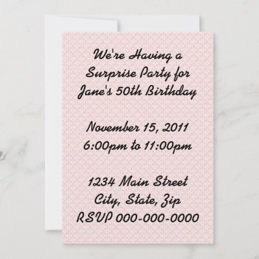 Invitation Parti rétro surprise (Dos)