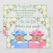 Invitation Parti révélateur du genre pour les bébés afro-amér (Devant / Derrière)