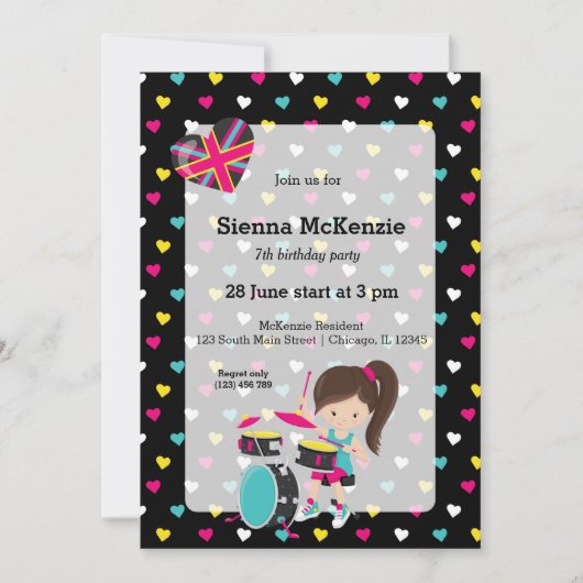 Invitation Parti Rockstar (Devant)