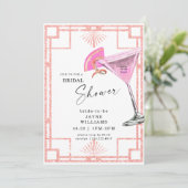 Invitation Parti rose à la Chambre Cocktail Fête des mariées (Debout devant)