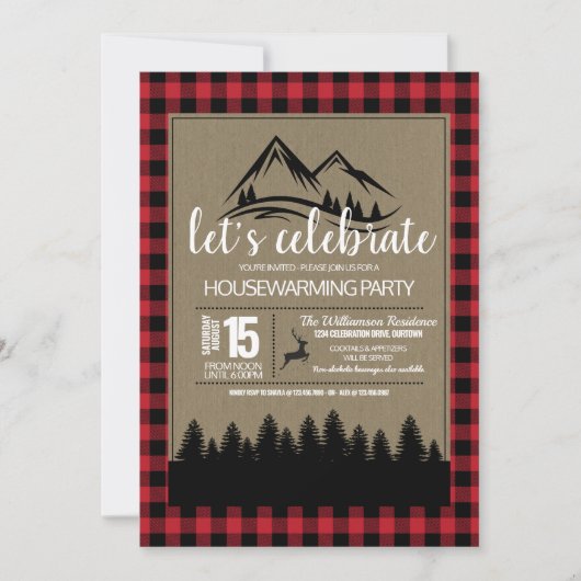 Invitation Parti rustique du réchauffement ménager (Devant)