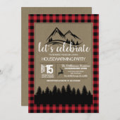 Invitation Parti rustique du réchauffement ménager (Devant / Derrière)