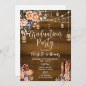 Invitation Parti Rustique Western Graduation (Devant / Derrière)
