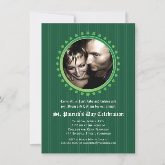 Invitation Parti shamrock Jour de la Saint Patrick double hub (Devant)