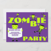 Invitation Parti sidéral Zombie Parti d'Halloween (Devant)