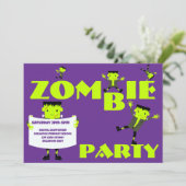 Invitation Parti sidéral Zombie Parti d'Halloween (Debout devant)