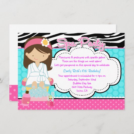 Invitation Parti Spa (Devant / Derrière)