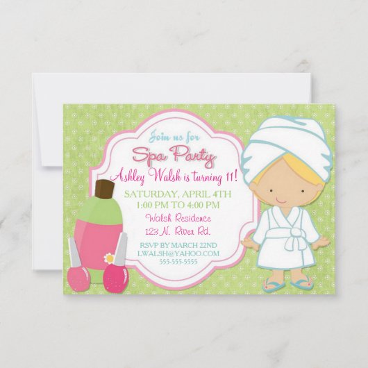 Invitation Parti Spa de la reprise (Devant)