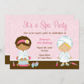 Invitation Parti Spa pour enfants (Devant / Derrière)