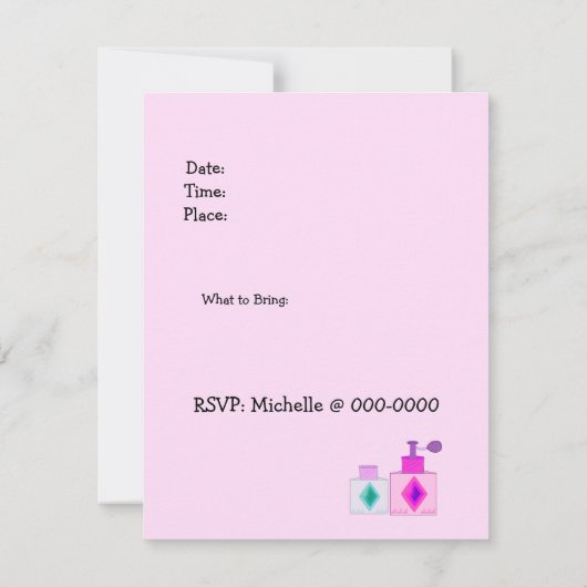 Invitation Parti spa Swood pour les filles (Dos)