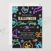 Invitation Parti Spooktaculaire Neon Glow Dark Halloween Part (Devant)