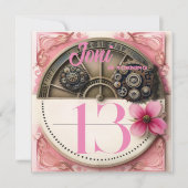 Invitation Parti Steampunk Rose (Devant)