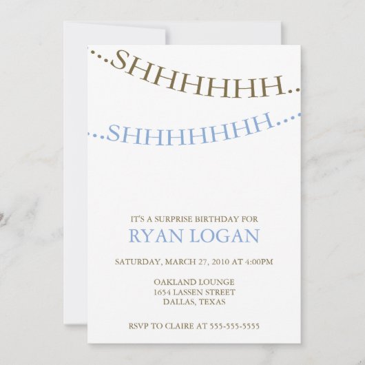 Invitation Parti surprise (Devant)