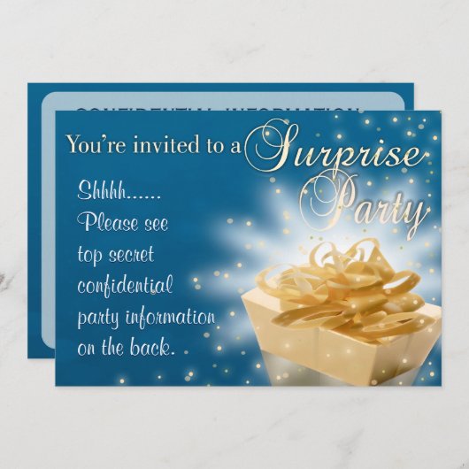 Invitation Parti surprise (Devant / Derrière)