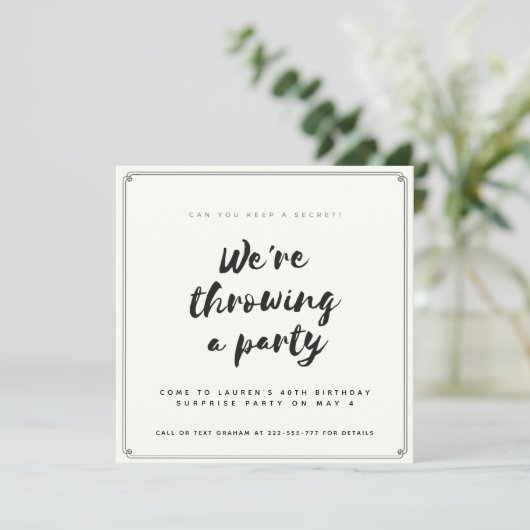 Invitation Parti surprise (Debout devant)