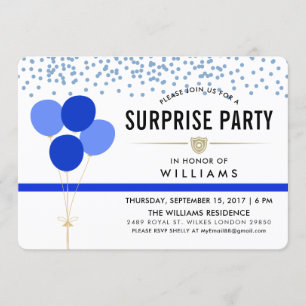 Invitation Parti surprise à thème de la police