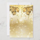 Invitation Parti surprise | Balloons en or glam & Confetti (Dos)