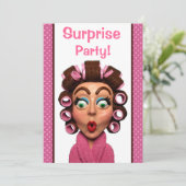 Invitation Parti surprise des femmes portant des Curlers (Debout devant)
