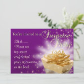 Invitation Parti surprise | Purple et or (Debout devant)