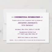 Invitation Parti surprise | Purple et or (Dos)