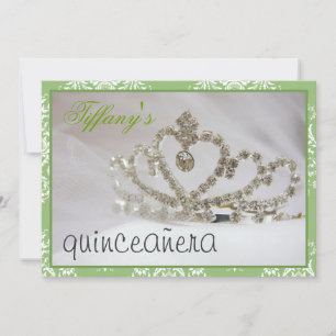 Invitation parti Sweet sixteen vert ou quinceañera