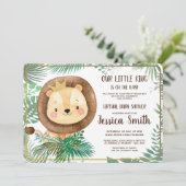 Invitation Parti Thématique Lion Whimsical | Baby shower virt (Debout devant)
