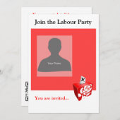 Invitation Parti travailliste Modèle (Devant / Derrière)